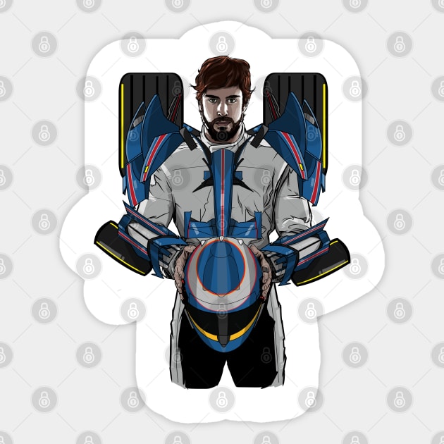 Alonso Mechformer Racing Driver Sticker by akyanyme